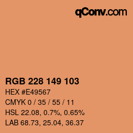 カラーコード: RGB 228 149 103 | qconv.com
