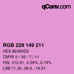 カラーコード: RGB 228 149 211 | qconv.com