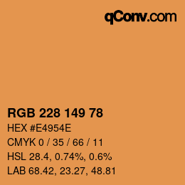 Código de color: RGB 228 149 78 | qconv.com