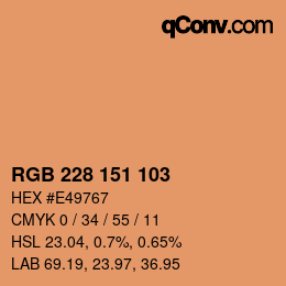 Farbcode: RGB 228 151 103 | qconv.com