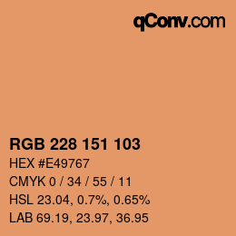 Color code: RGB 228 151 103 | qconv.com