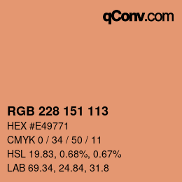 Color code: RGB 228 151 113 | qconv.com