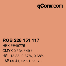 Color code: RGB 228 151 117 | qconv.com
