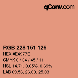 Color code: RGB 228 151 126 | qconv.com