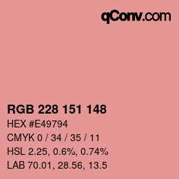 Color code: RGB 228 151 148 | qconv.com