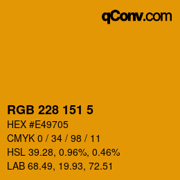 カラーコード: RGB 228 151 5 | qconv.com