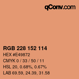 颜色代码: RGB 228 152 114 | qconv.com