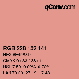 Color code: RGB 228 152 141 | qconv.com