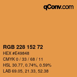 Color code: RGB 228 152 72 | qconv.com