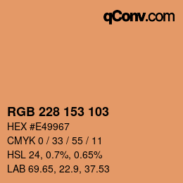 Color code: RGB 228 153 103 | qconv.com