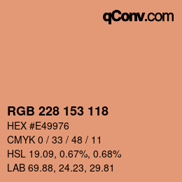 Color code: RGB 228 153 118 | qconv.com