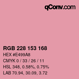 Color code: RGB 228 153 168 | qconv.com