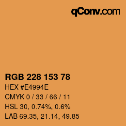Color code: RGB 228 153 78 | qconv.com