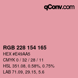 Color code: RGB 228 154 165 | qconv.com