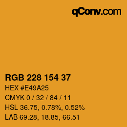 Color code: RGB 228 154 37 | qconv.com