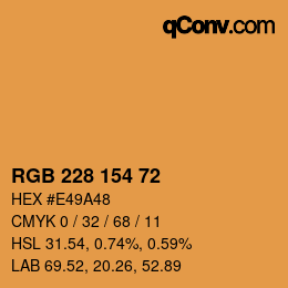Color code: RGB 228 154 72 | qconv.com