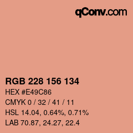 カラーコード: RGB 228 156 134 | qconv.com