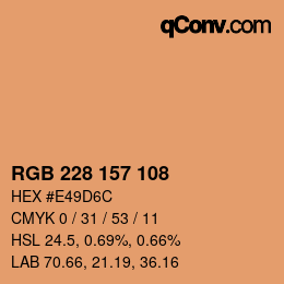Código de color: RGB 228 157 108 | qconv.com