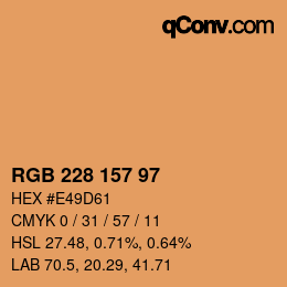 Color code: RGB 228 157 97 | qconv.com