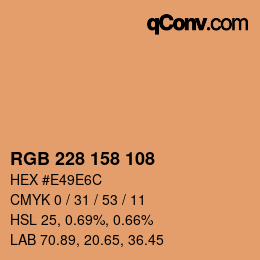 カラーコード: RGB 228 158 108 | qconv.com