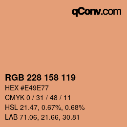カラーコード: RGB 228 158 119 | qconv.com