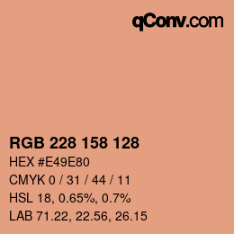 カラーコード: RGB 228 158 128 | qconv.com