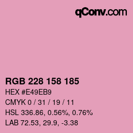 Color code: RGB 228 158 185 | qconv.com