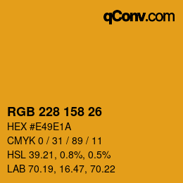 カラーコード: RGB 228 158 26 | qconv.com