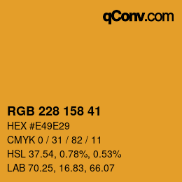 Color code: RGB 228 158 41 | qconv.com