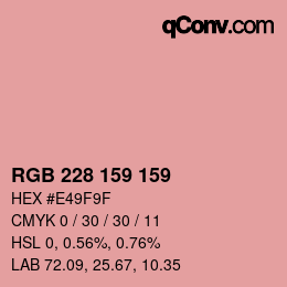 カラーコード: RGB 228 159 159 | qconv.com