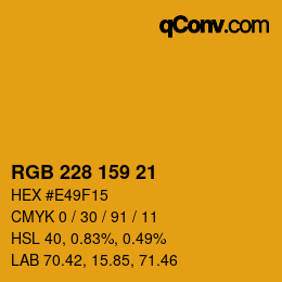カラーコード: RGB 228 159 21 | qconv.com