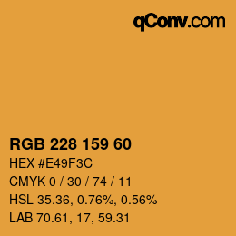 カラーコード: RGB 228 159 60 | qconv.com