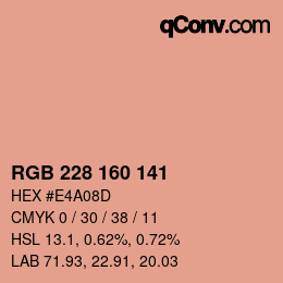 Code couleur: RGB 228 160 141 | qconv.com