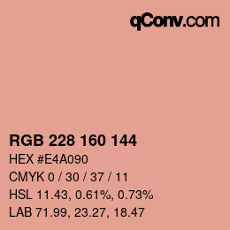 Color code: RGB 228 160 144 | qconv.com