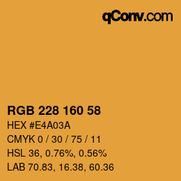 Código de color: RGB 228 160 58 | qconv.com