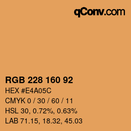 Color code: RGB 228 160 92 | qconv.com