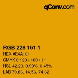 カラーコード: RGB 228 161 1 | qconv.com