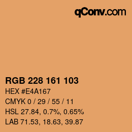 Color code: RGB 228 161 103 | qconv.com