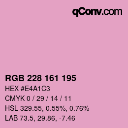 Farbcode: RGB 228 161 195 | qconv.com
