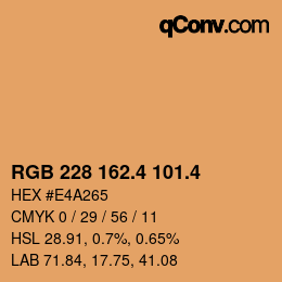 カラーコード: RGB 228 162.4 101.4 | qconv.com