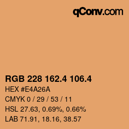 カラーコード: RGB 228 162.4 106.4 | qconv.com