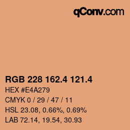 カラーコード: RGB 228 162.4 121.4 | qconv.com
