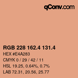 カラーコード: RGB 228 162.4 131.4 | qconv.com