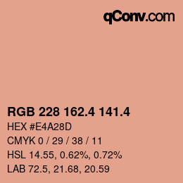 カラーコード: RGB 228 162.4 141.4 | qconv.com