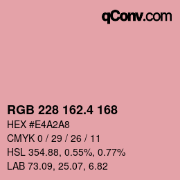 カラーコード: RGB 228 162.4 168 | qconv.com