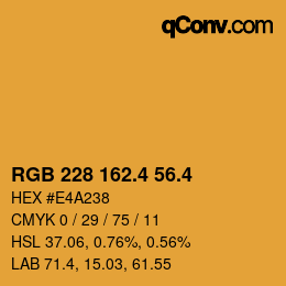 カラーコード: RGB 228 162.4 56.4 | qconv.com