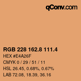 カラーコード: RGB 228 162.8 111.4 | qconv.com