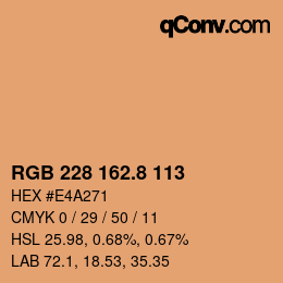 Color code: RGB 228 162.8 113 | qconv.com