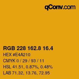 カラーコード: RGB 228 162.8 16.4 | qconv.com