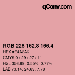 カラーコード: RGB 228 162.8 166.4 | qconv.com